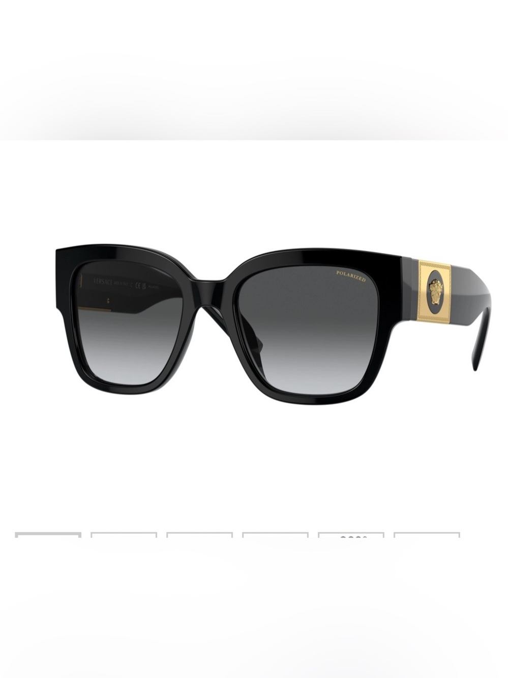 Versace Black Sunglasses with Gold Medusa Accent VE4437U